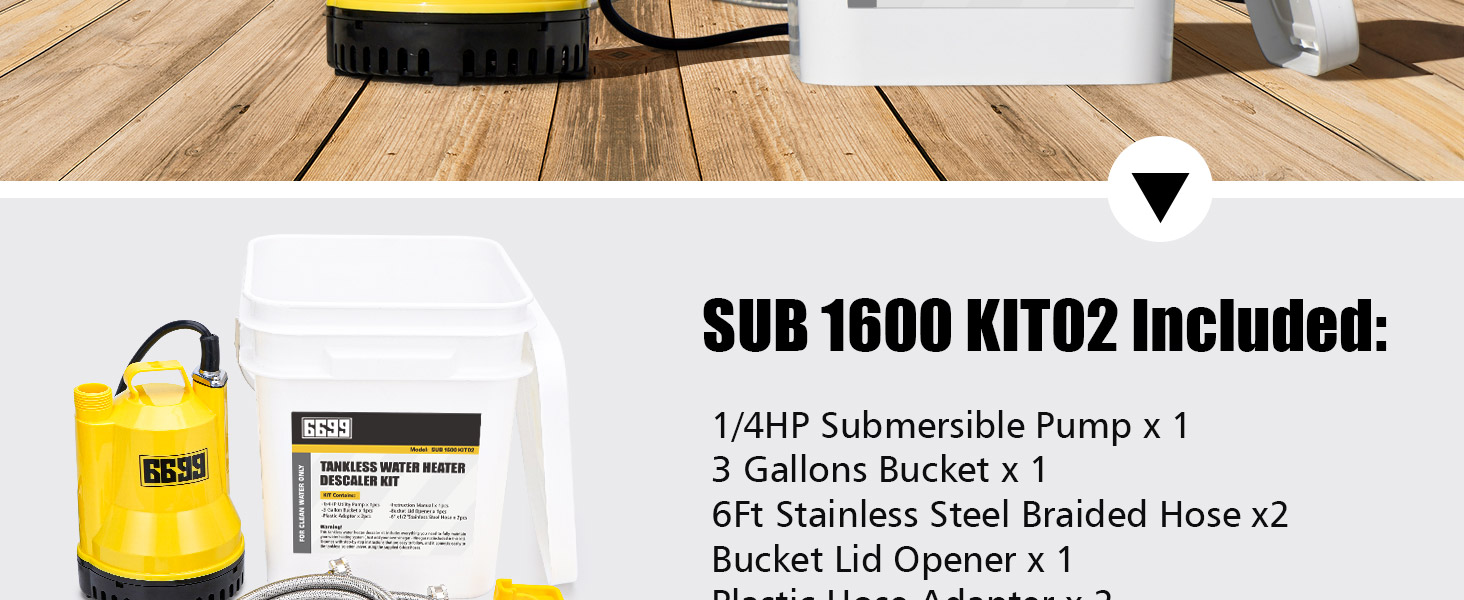 6699 Tankless Water Heater Flushing Kit Just add Vinegar Descaler Easy to Clean Water Heaters