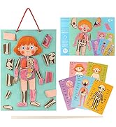 Wondertoys Wooden Human Body Puzzle for Kids - 90 Piece Magnetic Puzzle Educational Human Anatomy...