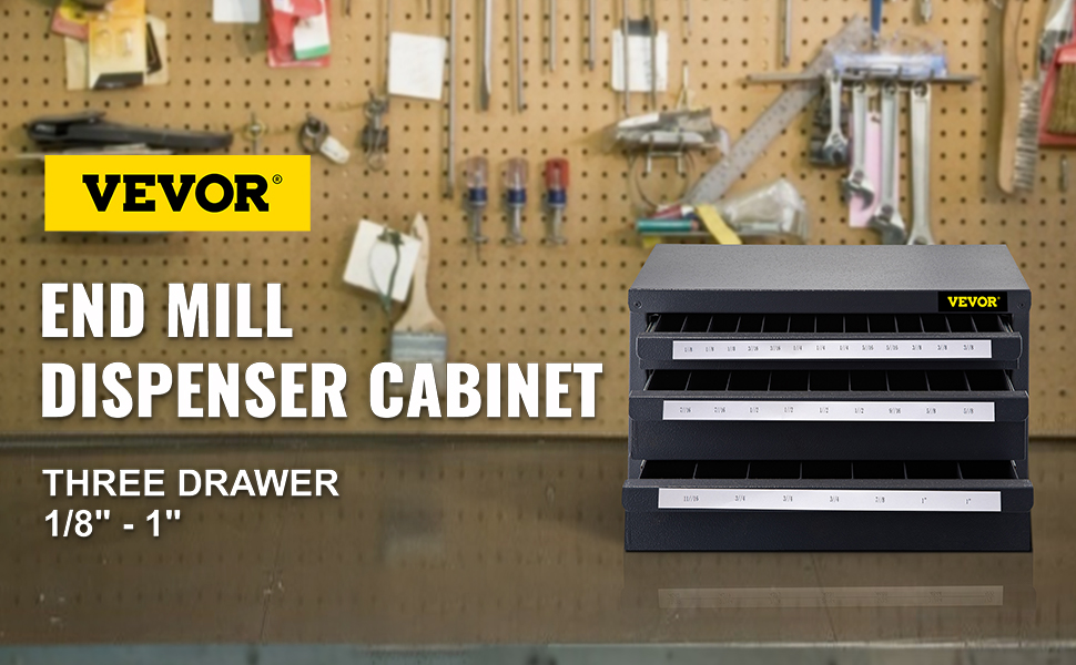 VEVOR End Mill Dispenser ThreeDrawer End Mill Dispenser, End