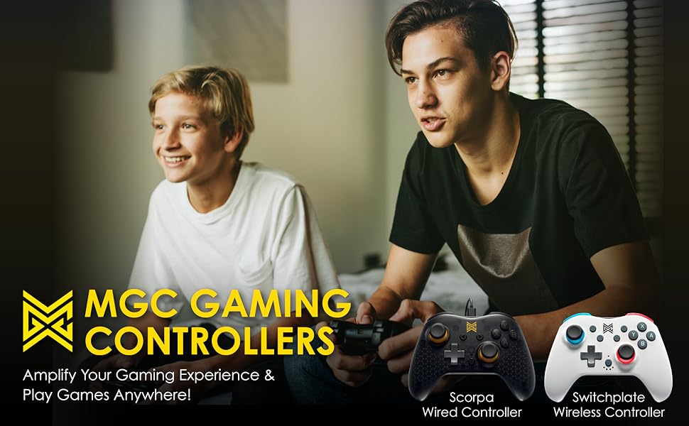 MGC Switchplate Compact Wireless Gaming Controller Gamepad, Switch/Windows PC, Programmable Back