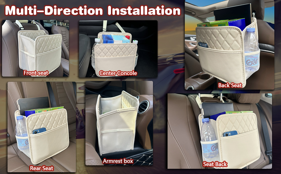 back of car seat organizer beige