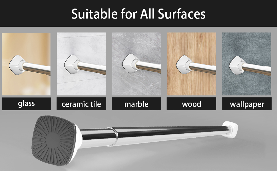 Oxdigi Shower Curtain Rod 4572 inches/Silver Tension Curtain Rod No