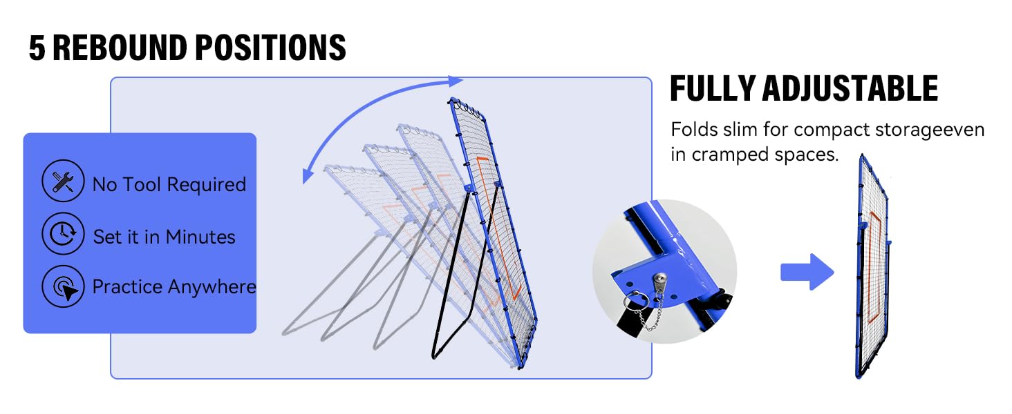 Orealla Volleyball Rebounder Net, 5 Angles Adjustable
