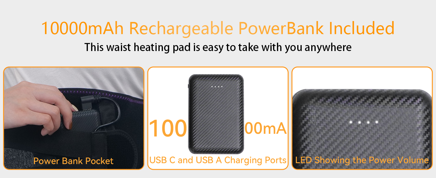 Heating Belt, Heated Back Support Electric Heat Back Brace with Massage