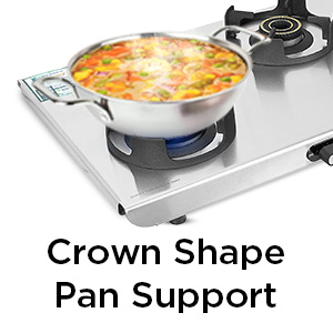 Pan support cooktop