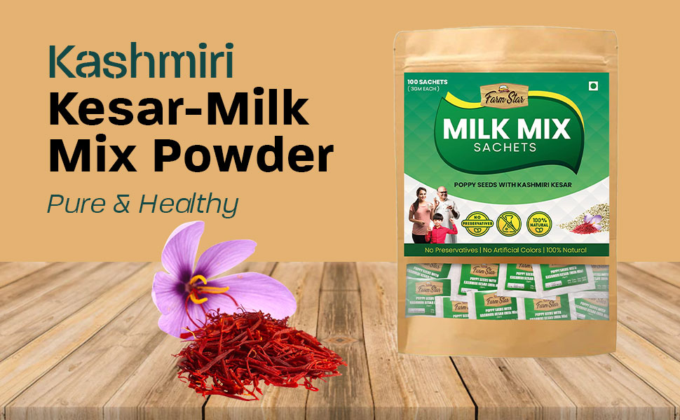 Poppy Seeds(KhusKhus) with Kashmiri KesarMilk Mix Powder Sachets