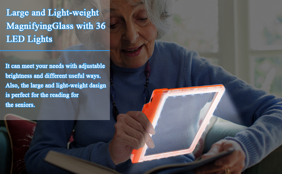 4X Magnifying Glass with 36 Adjustable LED Lights Provide