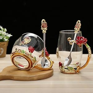 Glass Flower Tea Cup
