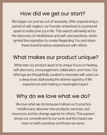 Self-Care 101, Regardong You