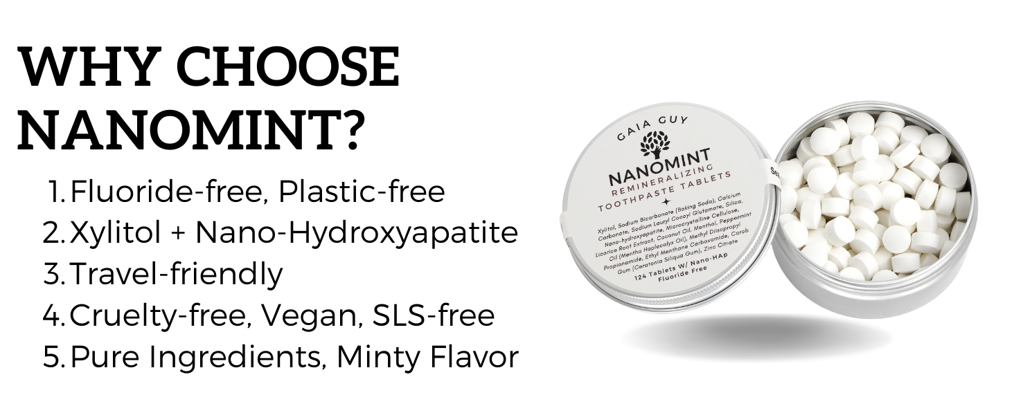 Gaia Guy Toothpaste Tablets, 124 Toothpaste Tabs, FluorideFree and