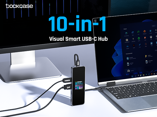 Amazon.com: DOCKCASE Visual Smart USB C Hub (10-in-1) with