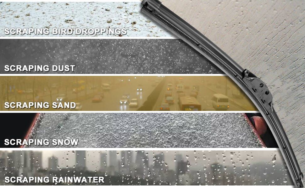 CARTMAN 26 + 16 Inch AllSeason Windshield Wiper Blades