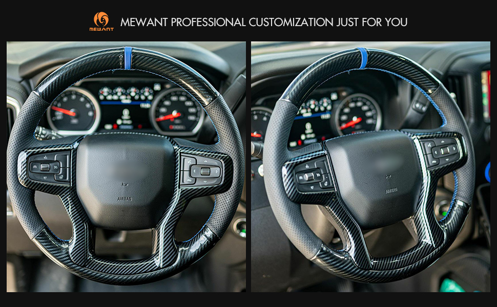 MEWANT for Chevy Silverado Steering Wheel Cover for Chevrolet Silverado 1500