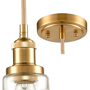 Amazon.com: CLAXY Modern Gold Pendant Light Classic Glass