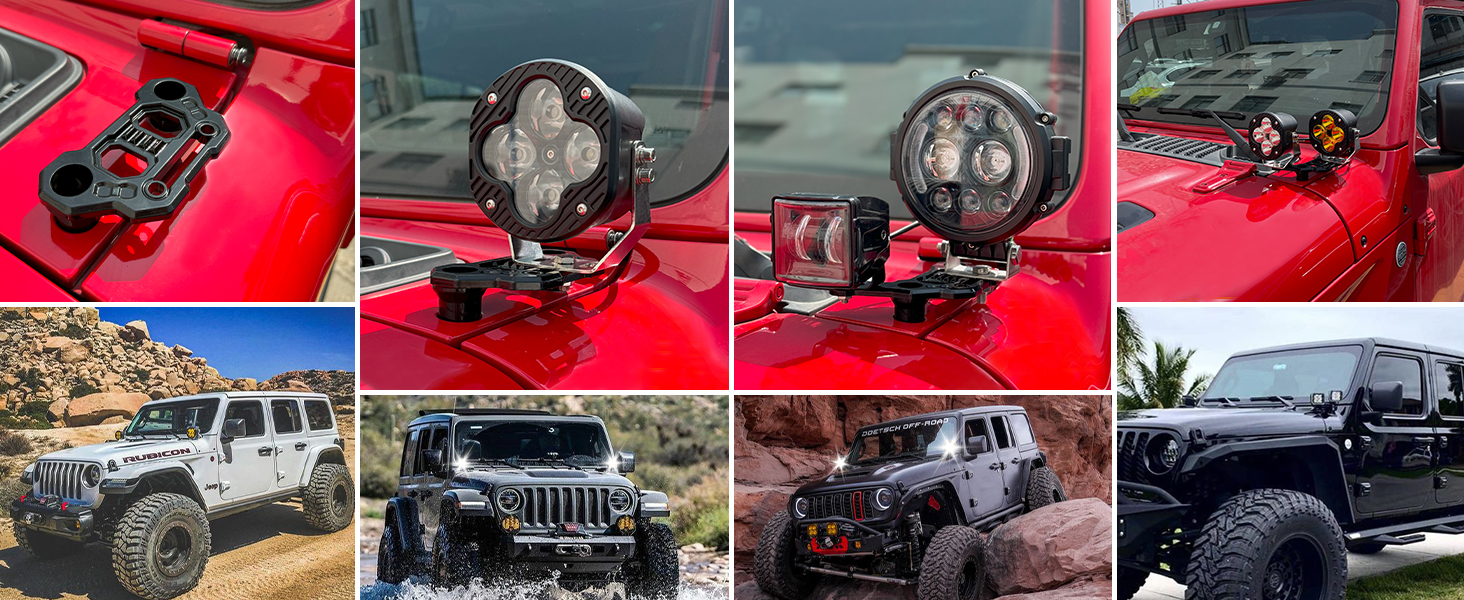 KARSAM Dual Light Bar Hood Mounting Brackets for 20182025