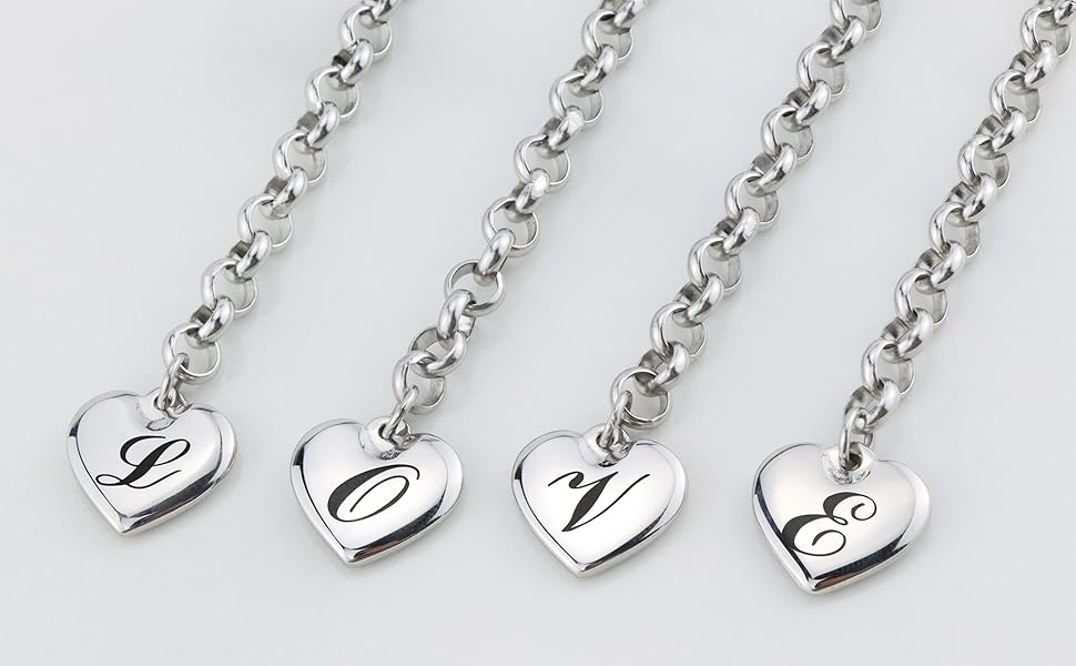 initial heart necklace