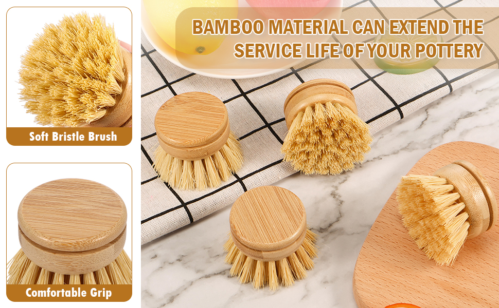Bamboo Dish Brush Replacement Heads
