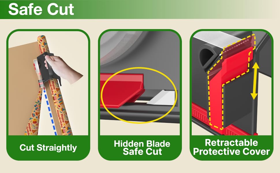 gift wrap cutter with tape dispenser