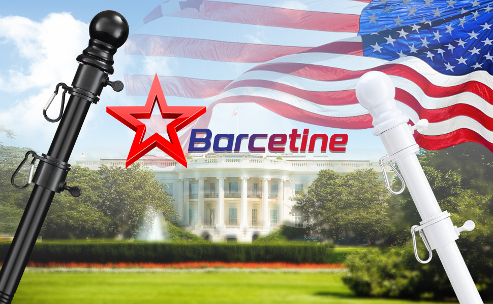 Yard Flag Pole for Outside House in Ground 8.5 ft Tangle Free Stainless Steel