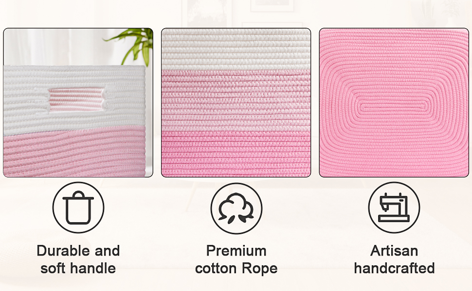 Artfeel Blanket Basket,Rectangle Woven Baskets for Storage