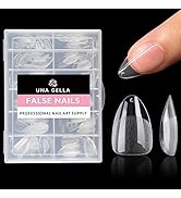 UNA GELLA Short Almond Fake Nails 504pcs Short Almond Press on Nails Pre-shape Short Almond Gel N...