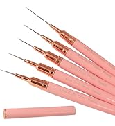 Keepzi Professional Detail Nail Art Paint Liner Brush Set, 5Pcs Small Polish Design Tech Nail Tip...