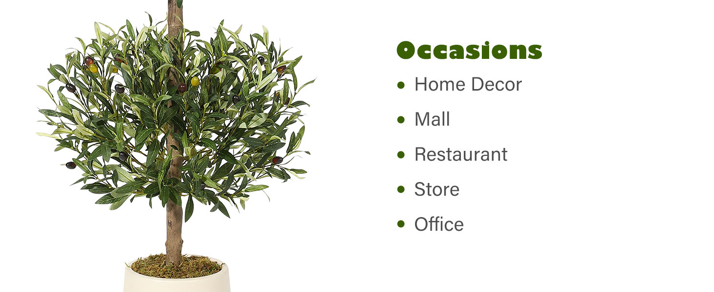 5FT Artificial Olive Triple Ball Topiary Trees
