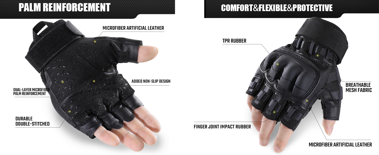 Fingerless Tactical Gloves for Men