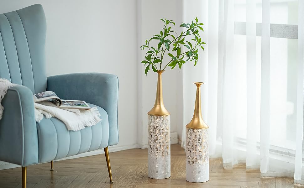 Amazon.com: Sziqiqi White Floor Vases Tall Decoration - 23.4