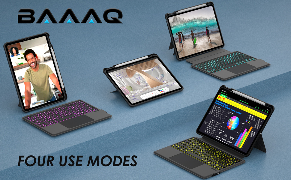 baaaq iPad 12.9 Keyboard Case for 12.9 6th (2022)&12.9 5th