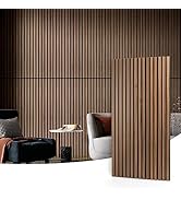Art3d 2 Wood Slat Acoustic Panels for Wall and Ceiling - 3D Fluted Sound Absorbing Panel with Woo...