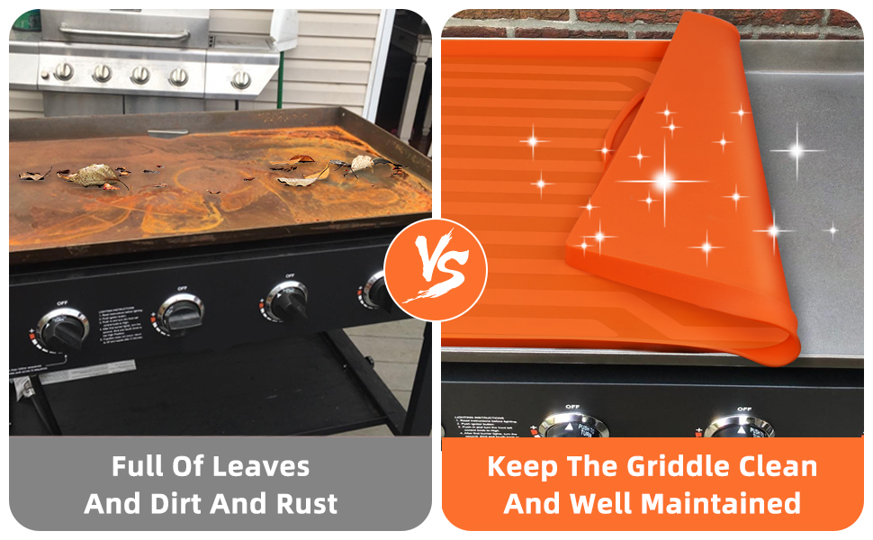 36 Inch Griddle Cover Silicone Griddle Mat Cover For 36" Blackstone - Full Coverage Grill Protector For Outdoor Cooking Camping Grill Cover