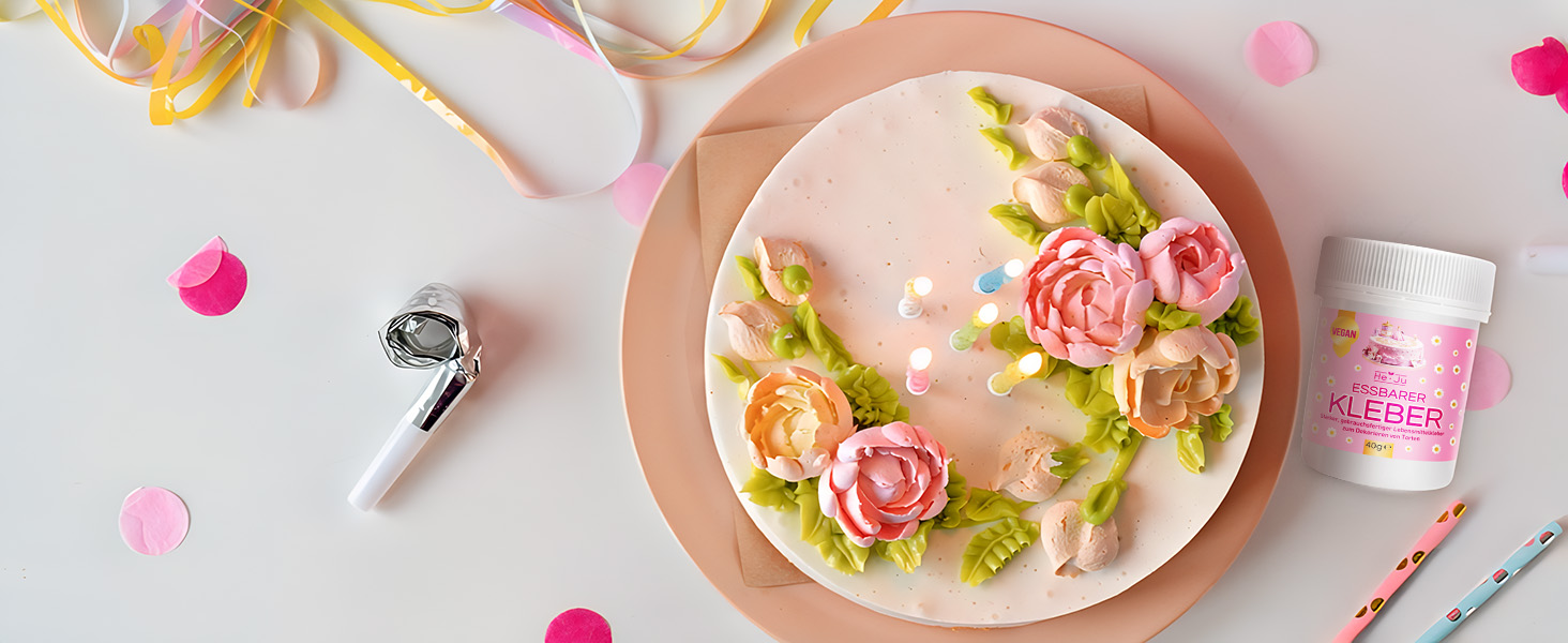 Lebensmittelkleber essbar 1x 40g, essbarer Kleber transparent und vegan ... Lebensmittelkleber essbar 1x 40g, essbarer Kleber transparent und vegan ...