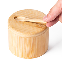 Bamboo Salt box Kitchen Container with spoon