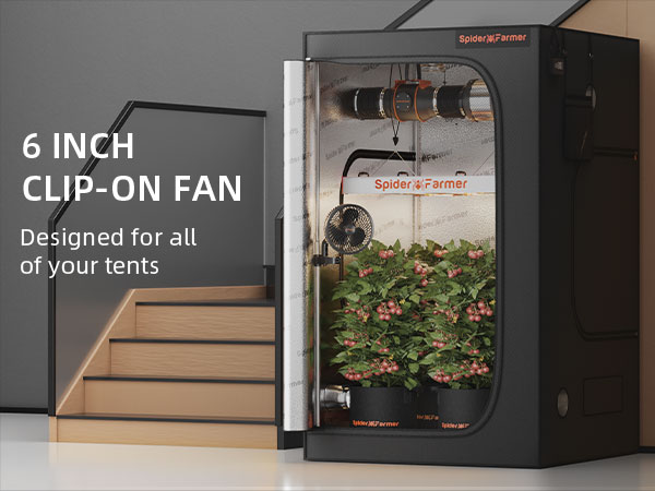 Spider Farmer ６インチクリップオンファン 2025 New Version Spider Farmer®6-Inch Grow Tent Clip Fan EC