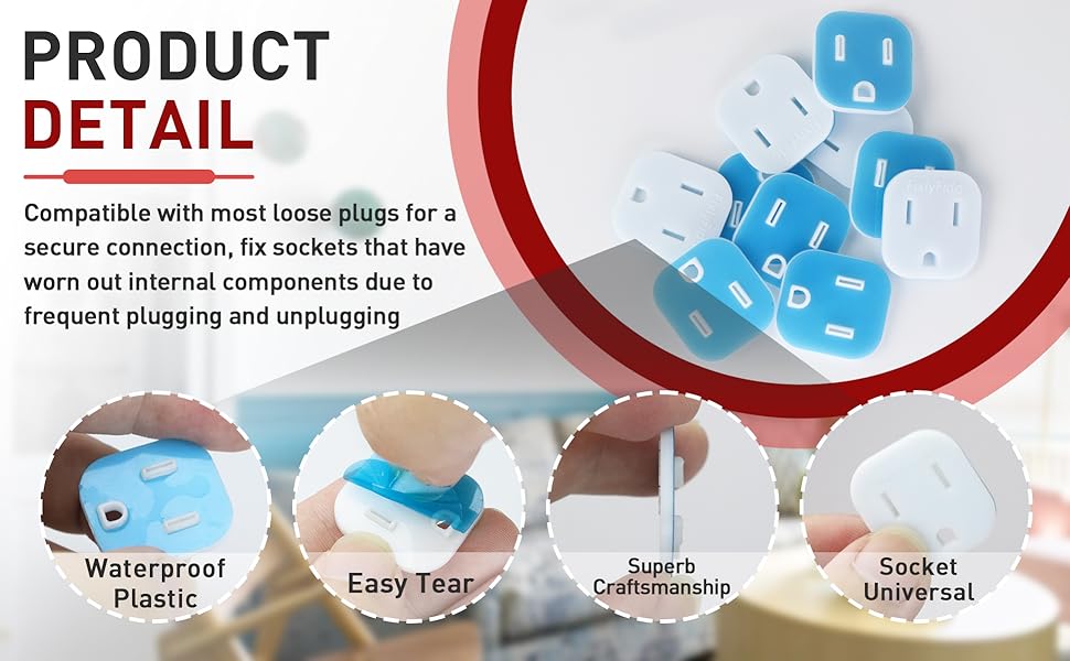 10 PCS Loose Outlet Fix Plug Spacers Easily Fixes Loose Sockets
