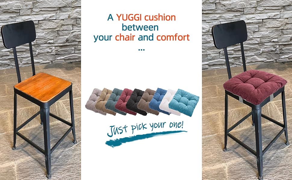 YUGGI Bar Stool Cushions Chair Seat Cushion Pads Super Soft