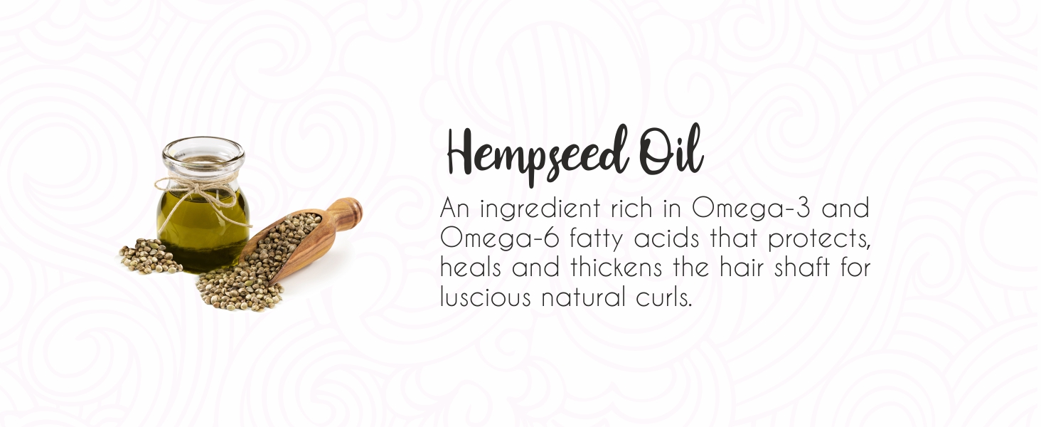 Hempseed oil for luscious natural curls, curly hair growth and increase hair thickness