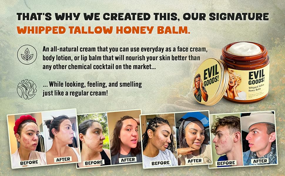 evil goods whipped tallow honey balm