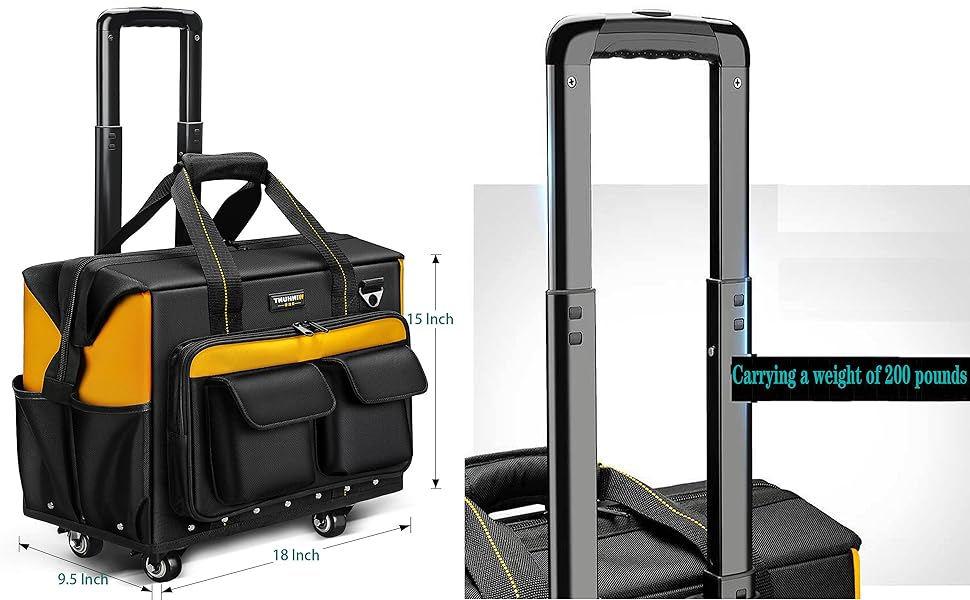 Rolling Tool Bag with Wheels