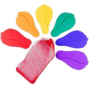 6 pairs of feet markers and red mesh bag