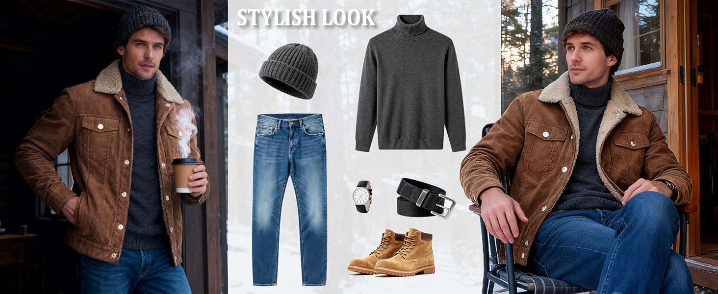 mens winter sherpa lined jacket