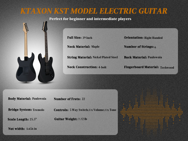 ギター kscn Amazon.com: Ktaxon 39 Inch Electric Guitar, Full Size Solid