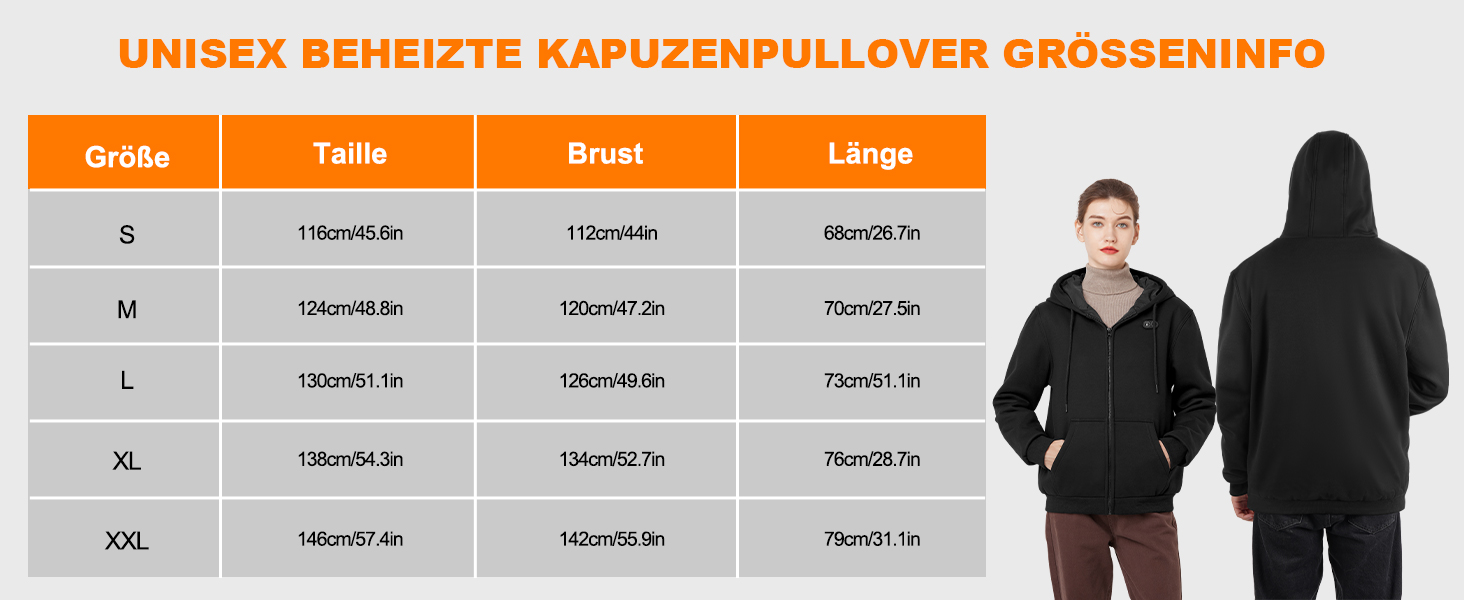  Beheizbare Jacke Hoodie 
