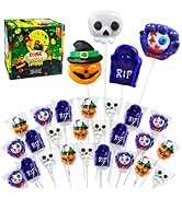 Halloween Lollipop Suckers Candy 24 Pack, Spooky Candy Lollipops, Pumpkin, Creepy Eyeball and RIP...