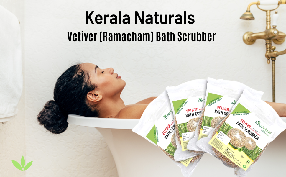 Buy Kerala Naturals Vetiver (Ramacham) Bath Scrubber (4 Pieces) Online