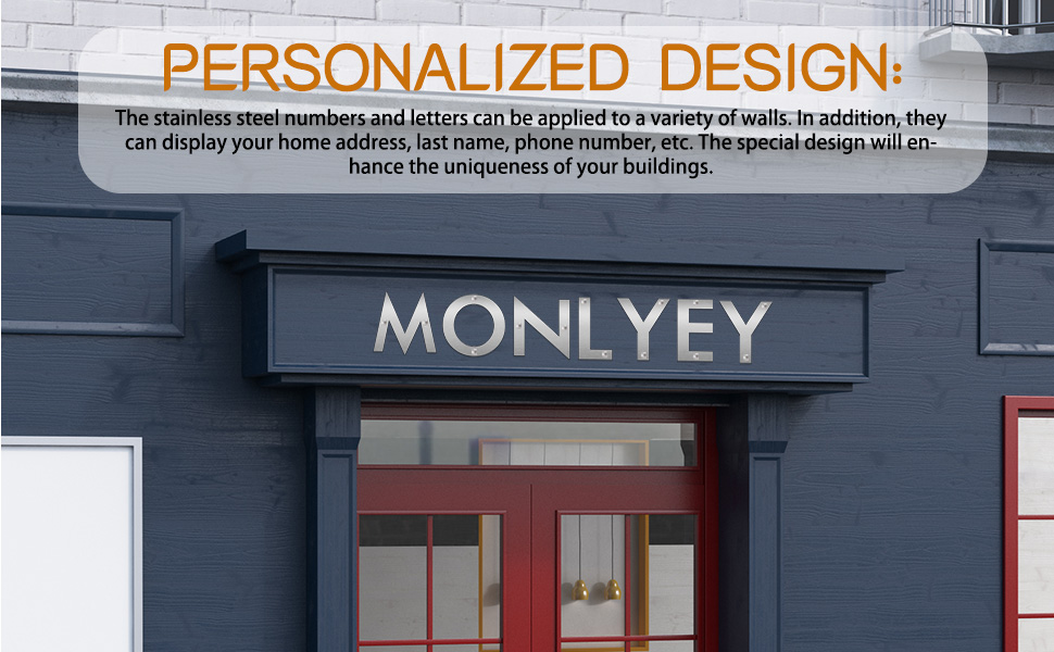 4 Inches Stainless Steel Floating Door Numbers and Metal