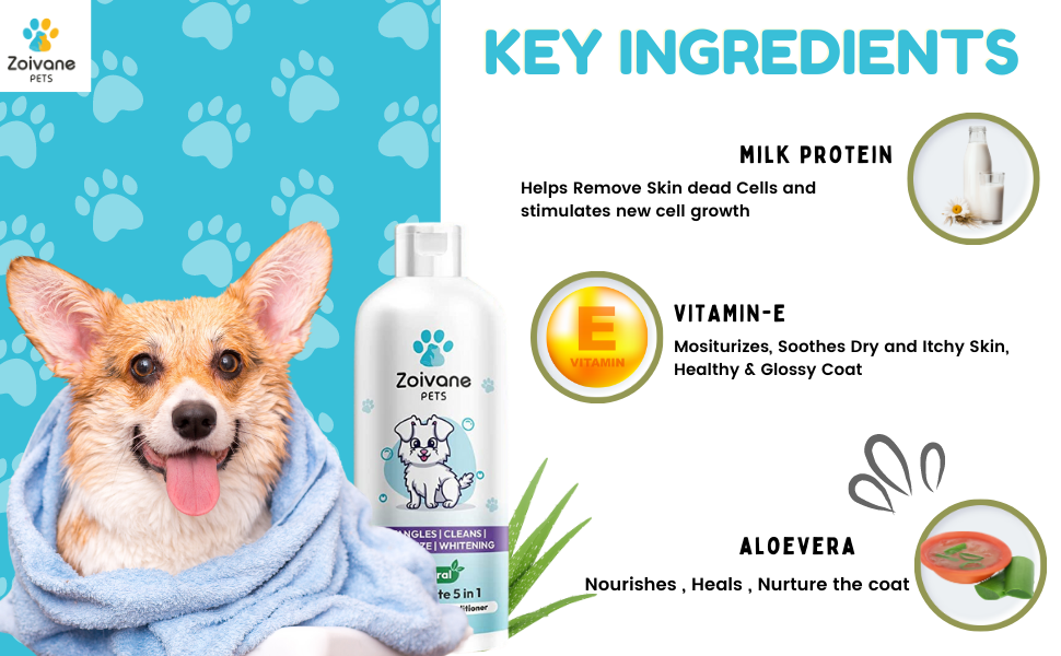 Buy ZOIVANE Dog Shampoo 300ml Extra White 5 in 1 Dog Shampoo