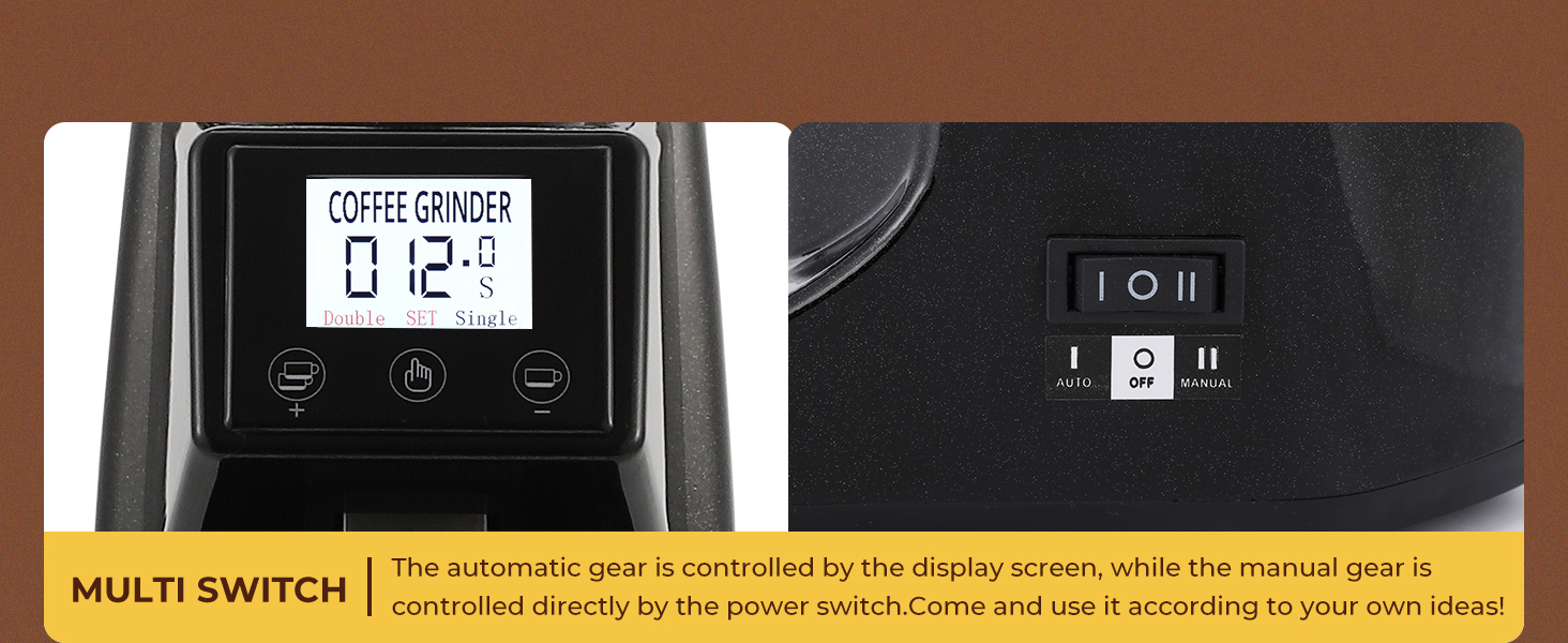 Flyseago Electric Coffee Grinder Flat Burr Grinder Coffee