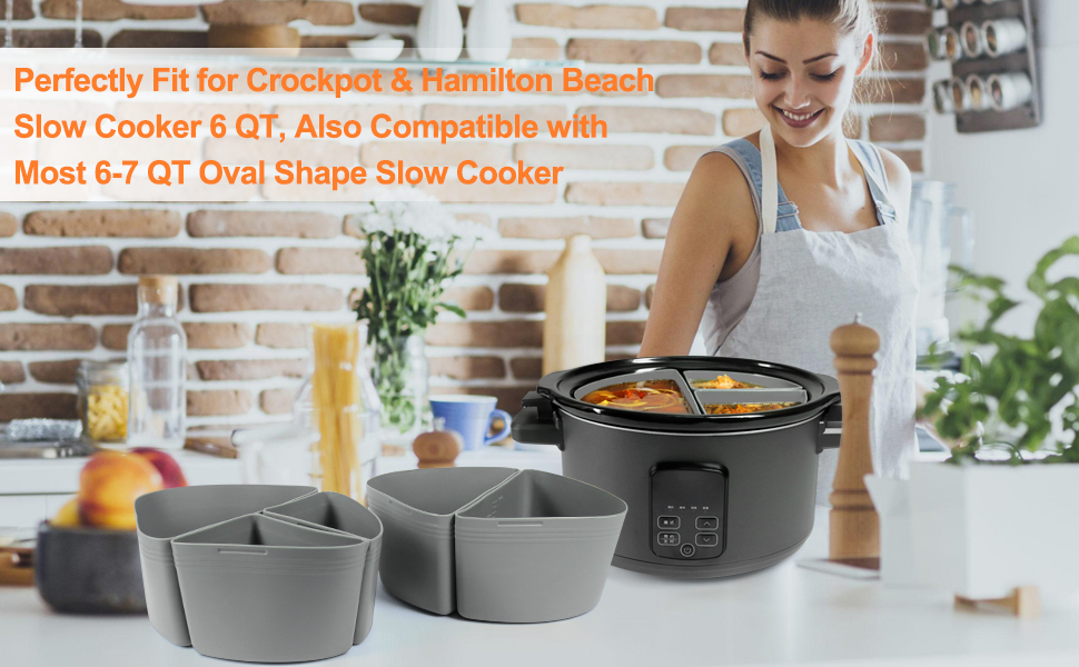 YQL Silicone Slow Cooker Liner, Slow Cooker Divider Liner